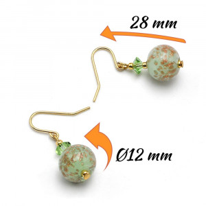 Green opaline - green earrings in real murano glass from venice