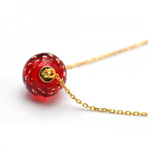 Colgante perlas fizzy vidrio murano rojo