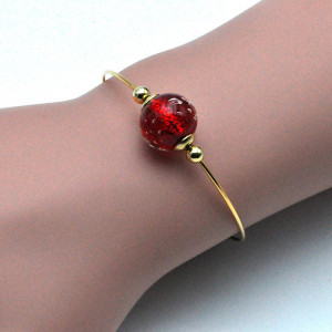 Fizzy fili red - thin red murano glass bracelet in real venice glass