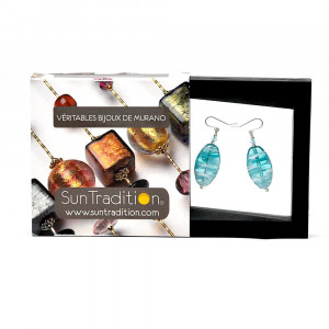 Dory turquoise - turquoise murano glass earrings genuine  from venice