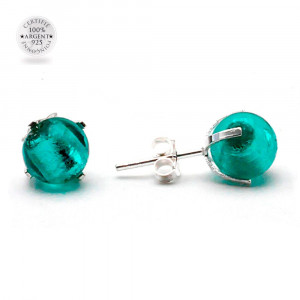 Boucles d'oreilles clou turquoise en argent