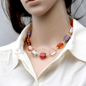 Schissa pastelverano - collar multicolor pastel en real de cristal de murano