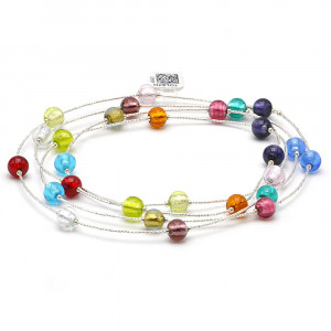 Collier multicolore en verre de murano