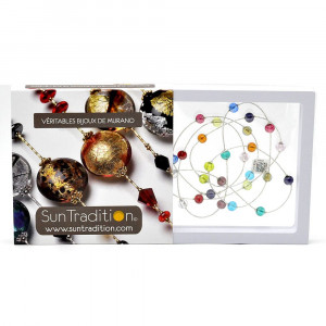 Gaia multicolor - multicolored murano glass necklace genuine from venice