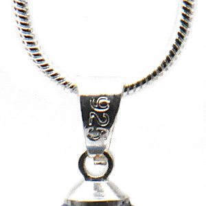 Pendant glass beads gold and necklace silver 925