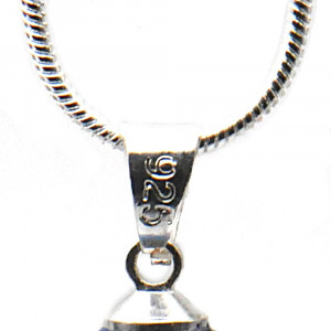 Pendant glass beads gold crystal and silver necklace 925