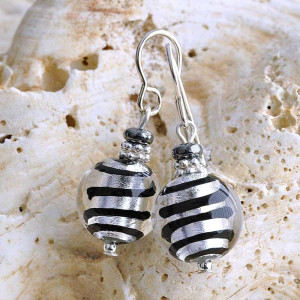 Silver murano glass earrings genuine murano glass