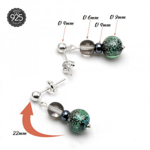 Pixie verde - pendientes verdes en vidrio murano real de venecia