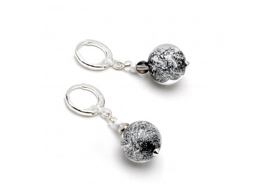 Black earrings in real murano glass from venice