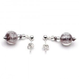 Purple murano glass earrings  from venice