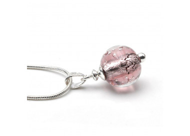 Pendant pearls fizzy glass parma and silver 925