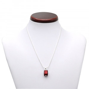 Pendentif perles verre america rouge argent 925 