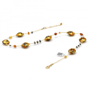 Charly or Spotted - Spotted gold Murano glass necklace