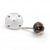 Black collar button and Murano glass Aventurina