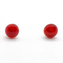 RED AND GOLD COLLAR BUTTONS IN MURANO GLASS