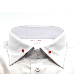 RED AND GOLD SHIRT COLLAR BUTTONS IN MURANO GLASS