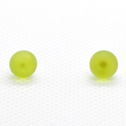 APPLE GREEN COLLAR BUTTONS IN MURANO GLASS SATIN