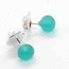 TURQUOISE SATIN COLLAR BUTTONS IN MURANO GLASS