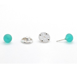 Turquoise collar buttons in frosted glass