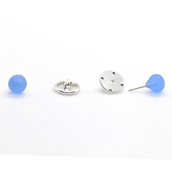 blue collar buttons in Murano frosted glass