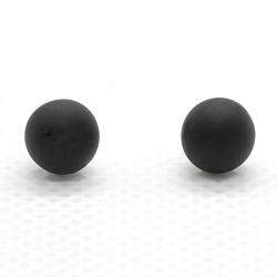 Collar buttons in satin black Murano glass