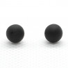 Collar buttons in satin black Murano glass