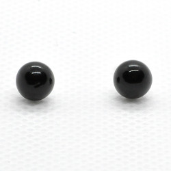 Collar buttons in glossy black Murano glass