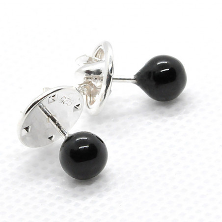 BLACK COLLAR BUTTONS IN MURANO GLASS