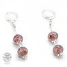 Boucles d'oreilles pendantes en verre de Murano Amethyste