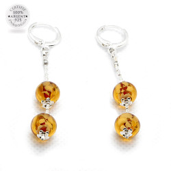 Boucles d'oreilles pendantes ambre en verre de Murano