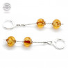 Murano glass amber pendant sleepers