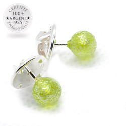 BRIGHT GREEN COLLAR BUTTONS IN MURANO GLASS