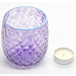 Frasco de vidro italiano para velas em lilás