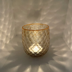 Murano glass candle holder from Venice amber