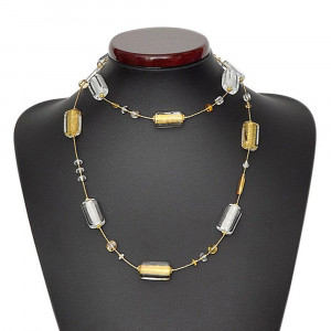 Glas collier murano gold lange juweel venetiaanse