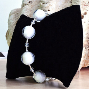 Pulsera  de murano blanco de venecia