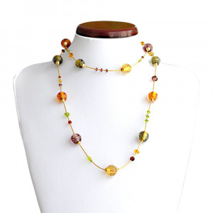 Glas halsband i murano-amber