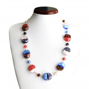 Collar murano azul verdadero cristal de murano de venecia