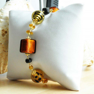 Armband venetianska amber murano italien