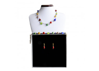 Conjunto de joyas verdadero cristal de murano rojo penelope venecia