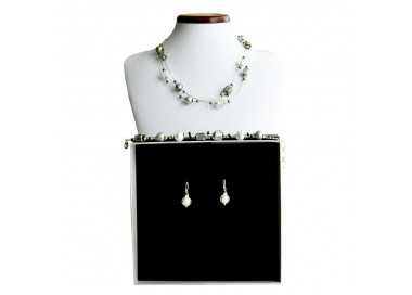 Conjunto de joyas verdadero cristal de murano plata venecia penelope 