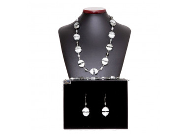 Conjunto de verdadero cristal de murano plata venecia