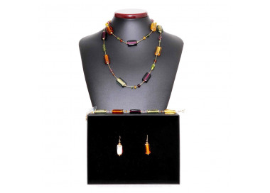 Amber murano glass set venitian jewelry