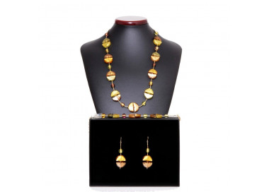 Gold murano glass set venitian jewelry