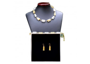 Conjunto oro de verdadero cristal de murano venecia