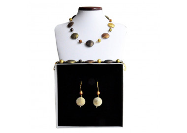 Gold murano glass jewelry set geguine murano glass venice