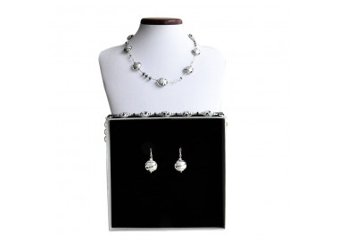 Silver genuine murano glass jewelry set venice