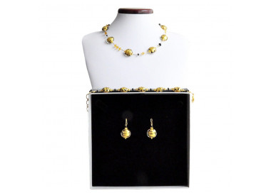 Gold real murano glass jewelry set venice