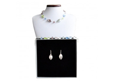 Silver murano glass jewelry set real murano glass venice