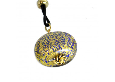 Pendentif venitien bleu marine en verre de murano de venise